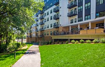 Walking Path at Bren Road Station 55+ Apartments, Minnetonka, MN
